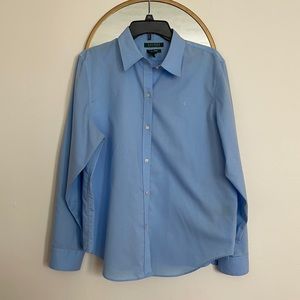 XL Lauren by Ralph Lauren blue button down shirt